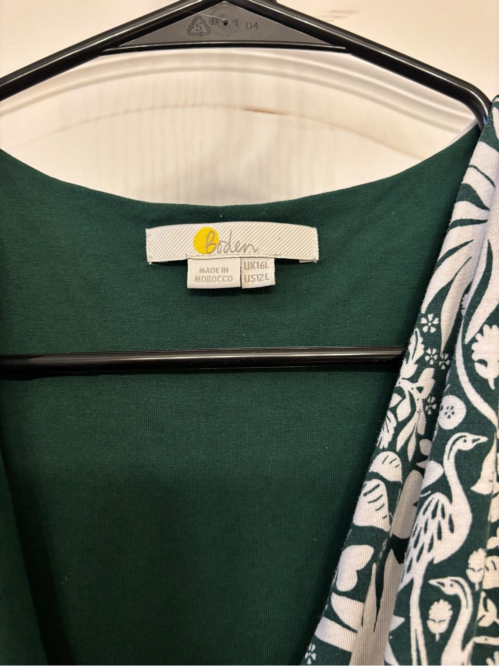 Boden Evangeline Wrap Dress 12L Long Green Ivory Botanical Floral Print - Picture 4 of 5